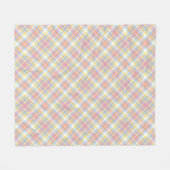 パステルのストライプな格子縞 フリースブランケット (正面(横))