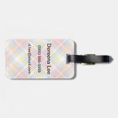 パステルのストライプな格子縞 ラゲッジタグ (裏面横)
