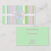 パステルのストライプの名刺 名刺 (正面/裏面)