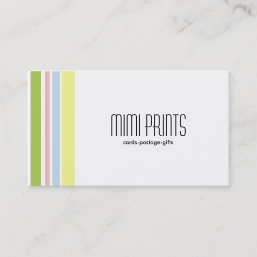 パステルのストライプの名刺 名刺 (正面)