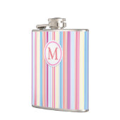 パステルのストライプ フラスク (左)