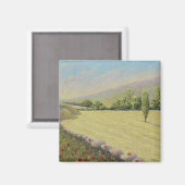 パステルのフランスのドルドーン州Eymetの近くのコーンフィールド マグネット (正面/裏面)