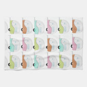 パステルのレトロのキャンピングカー キッチンタオル (横)