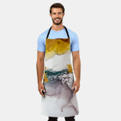 パステルの優しさ：黄金の渦巻きアート。 エプロン (着用した状態)