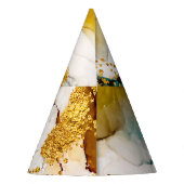 パステルの優しさ:黄金の渦巻きアート。 パーティーハット (裏面)