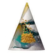 パステルの優しさ:黄金の渦巻きアート。 パーティーハット (左)