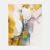 パステルの優しさ:黄金の渦巻きアート。 フリースブランケット (正面)