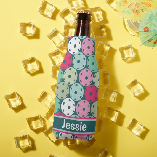 パステルの名前のダークグリーンのピックボール ボトルクーラー (インサイチュ 夏)