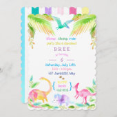 パステルの女の子パーティー 招待状 (正面/裏面)