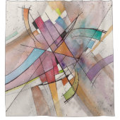 パステルの専攻学生抽象美術のカンタータ シャワーカーテン (正面)