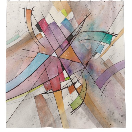 パステルの専攻学生抽象美術のカンタータ シャワーカーテン (正面)