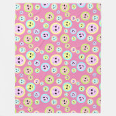 パステルの幸せな顔-おもしろいと可愛い フリースブランケット (正面)