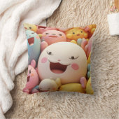 パステルの柔らかく幸せな生き物のグループ クッション (ブランケット)
