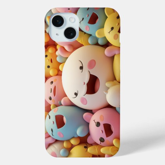 パステルの柔らかく幸せな生き物のグループ Case-Mate iPhoneケース (裏面)