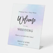 パステルの水の色が私たちの結婚家を歓迎 台座サイン (正面)