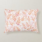 パステルの水の色の枝オレンジとピンク アクセントクッション (正面)