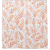 パステルの水の色の枝オレンジとピンク シャワーカーテン (正面)