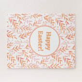 パステルの水の色の枝オレンジとピンク ジグソーパズル (横)