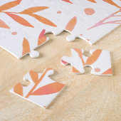 パステルの水の色の枝オレンジとピンク ジグソーパズル (側面)