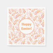 パステルの水の色の枝オレンジとピンク スタンダードカクテルナプキン (正面)