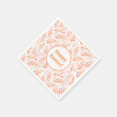 パステルの水の色の枝オレンジとピンク スタンダードカクテルナプキン (角)