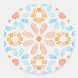 パステルの水彩色のモロカンのタイル ラウンドシール