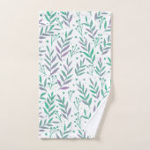 パステルの水色の枝は紫と緑 バスタオルセット (ハンドタオル)