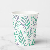 パステルの水色の枝は紫と緑 紙コップ (右)