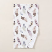 パステルの水色の部族の羽のパターン バスタオルセット (ハンドタオル)