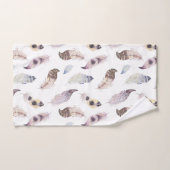 パステルの水色の部族の羽のパターン バスタオルセット (ハンドタオル)