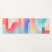 パステルの波線とシェイプ ヨガマット (正面(横))