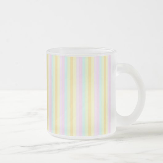 パステルの縦ストライプ フロストグラスマグカップ (右)