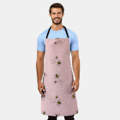 パステルの背景にシームレスなパターンを見る。ヴィンテージ エプロン (着用した状態)