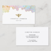 パステルの背景にハニカムビーのロゴ 名刺 (正面/裏面)