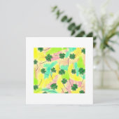 パステルの背景に四つ葉のクローバー シーズンカード (スタンド正面)