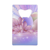 パステルの背景に花や卵をカラフル クレジットカード栓抜き (正面)