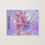 パステルの背景に花や卵をカラフル ジグソーパズル (横)