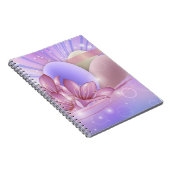 パステルの背景に花や卵をカラフル ノートブック (右側)