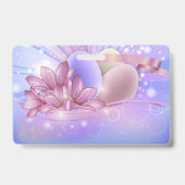 パステルの背景に花や卵をカラフル バッジ (裏面)