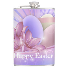 パステルの背景に花や卵をカラフル フラスク