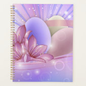 パステルの背景に花や卵をカラフル プランナー手帳 (正面)