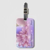 パステルの背景に花や卵をカラフル ラゲッジタグ (正面縦)