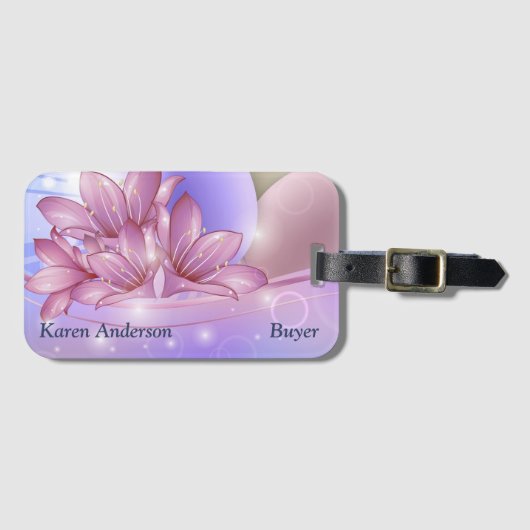 パステルの背景に花や卵をカラフル ラゲッジタグ (正面横)