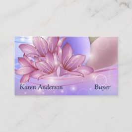 パステルの背景に花や卵をカラフル 名刺