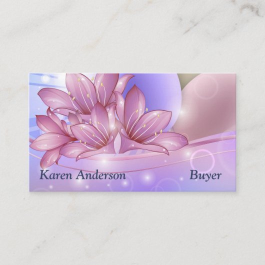 パステルの背景に花や卵をカラフル 名刺 (正面)