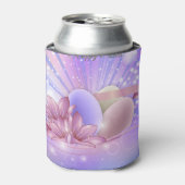 パステルの背景に花や卵をカラフル 缶クーラー (缶正面)