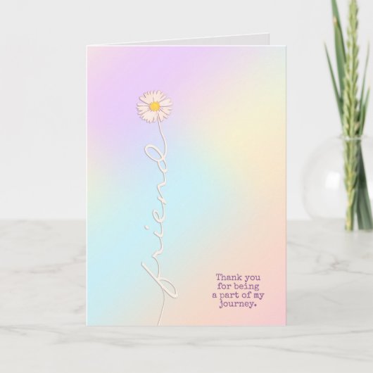 パステルの色とデイジーは友達感謝していに向け カード (正面)