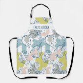 パステルの色パーム葉の形状オーガニックと形状 エプロン (正面)