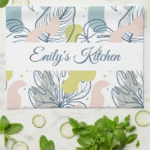 パステルの色パーム葉の形状オーガニックと形状 キッチンタオル (折り畳み)