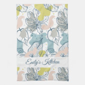 パステルの色パーム葉の形状オーガニックと形状 キッチンタオル (縦)